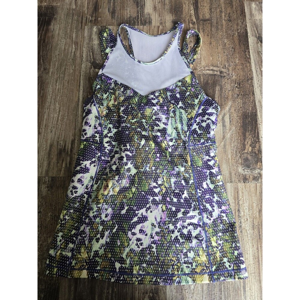 Lululemon Top Women 6 Tank Mesh Workout Athletic Bra Padded Floral In The City
